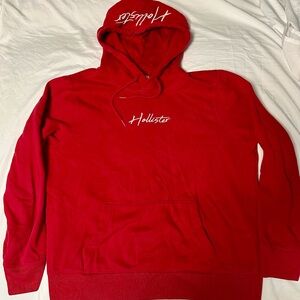 Men’s larger red Hollister hoodie